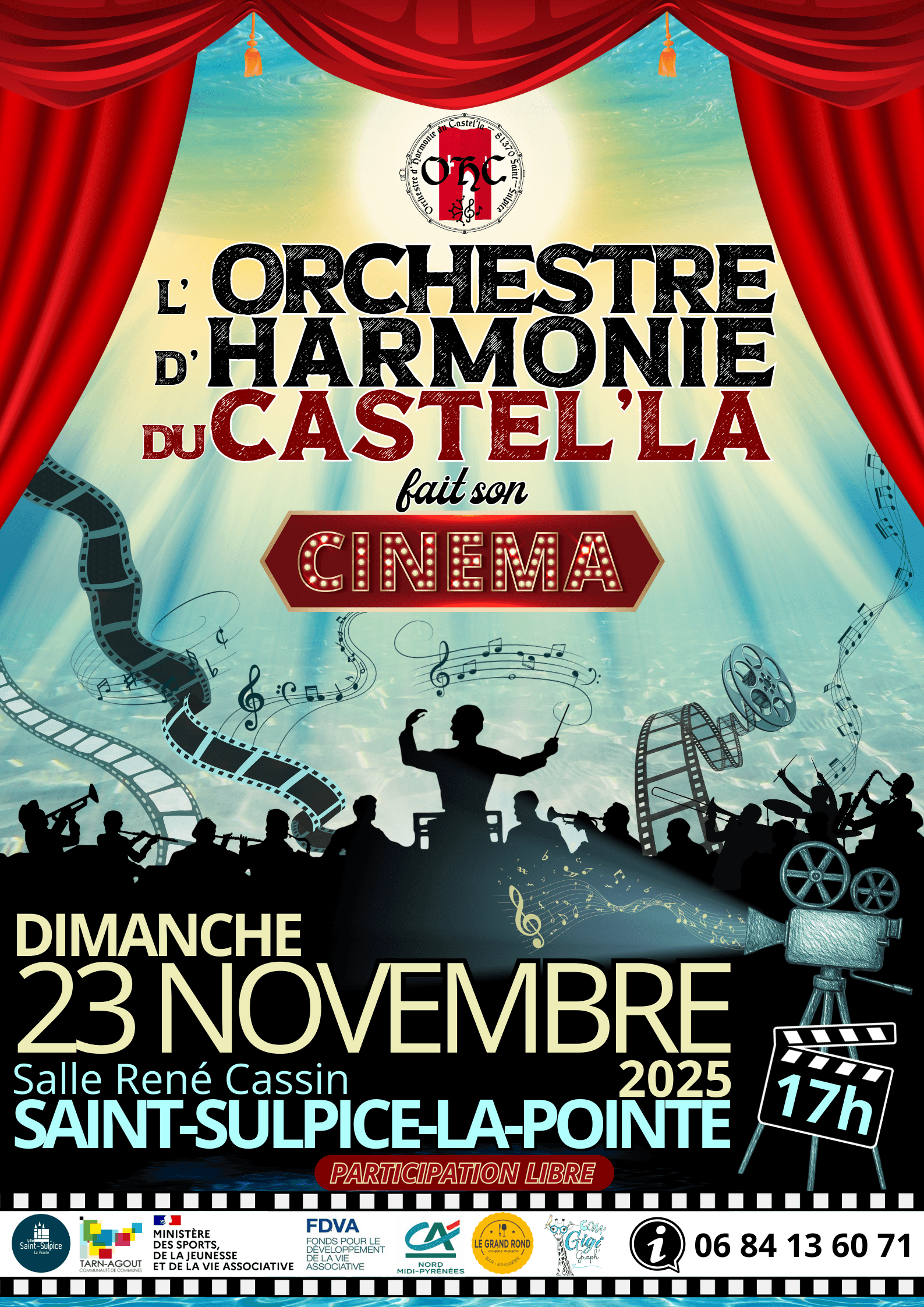 Projet L'Orchestre d'Harmonie du Castel'la fait son Cinéma - Conception Visuelle réalisé pour Association OHC