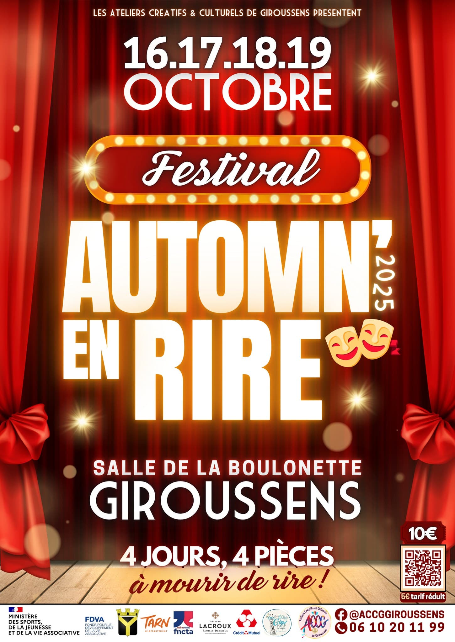 Projet Festival Automn' en Rire - Conception Visuelle réalisé pour L'Association Atelier Créatifs et Culturels de Giroussens (ACCG)