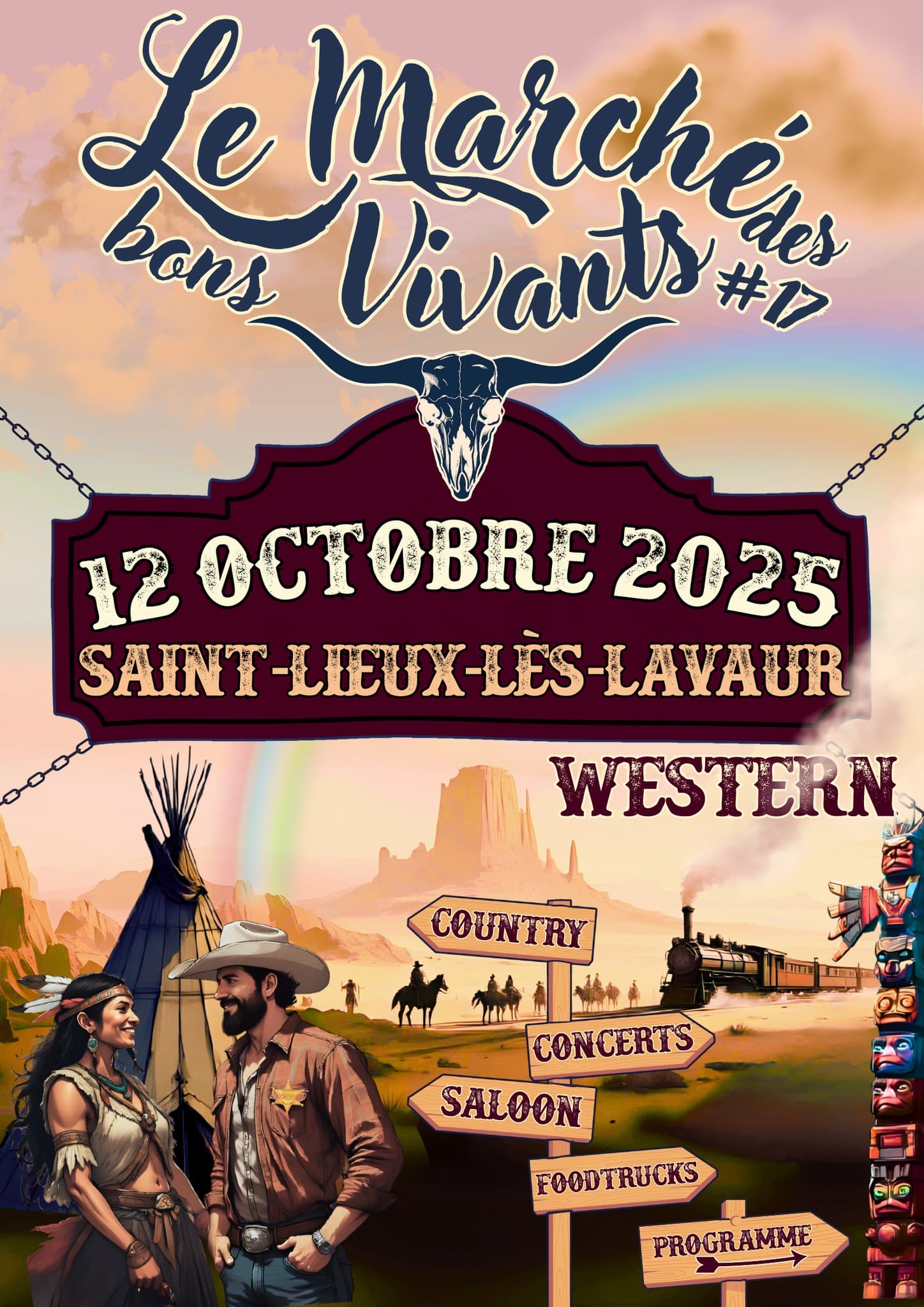 Projet Le Marché des Bons Vivants 17ème édition - Conception Visuelle réalisé pour D'Estèlas